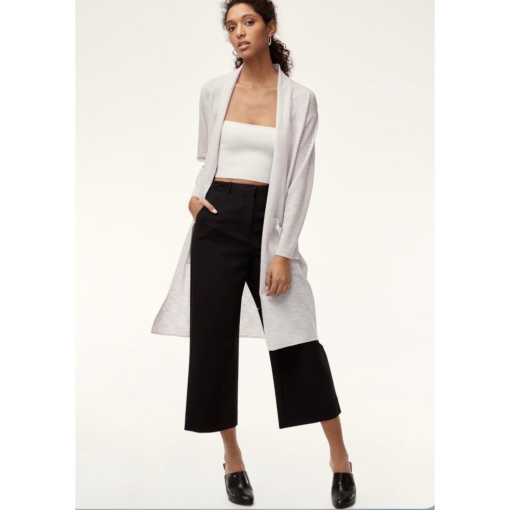 Aritzia Babaton The Lance Long Cardigan Wool Blend Heather Gray size Small